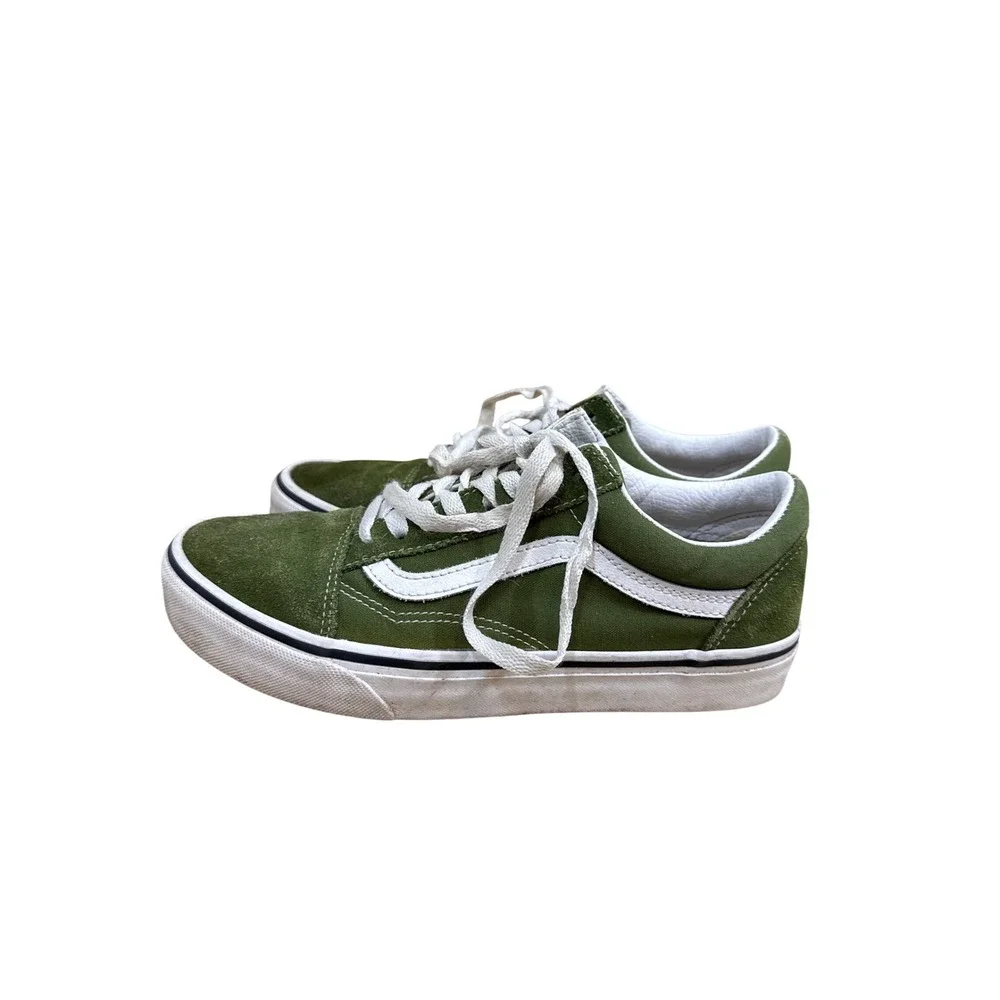 Vans Old Skool Pesto Green Suede Canvas Low Top Skate Shoes Mens 6.5 Womens 8